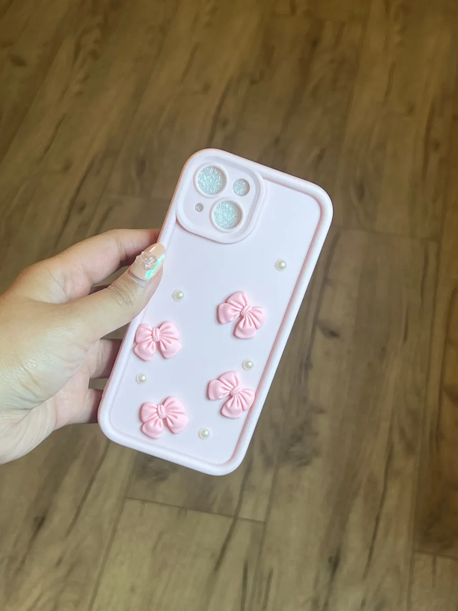 Carcasa moñitos rosados