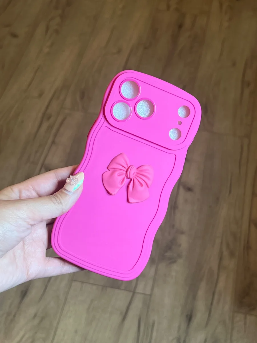 Carcasa fucsia moño